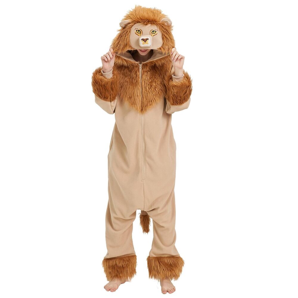 6275 Lion Onesie Pajamas for Adults Fun Halloween Costume Animal Cosplay